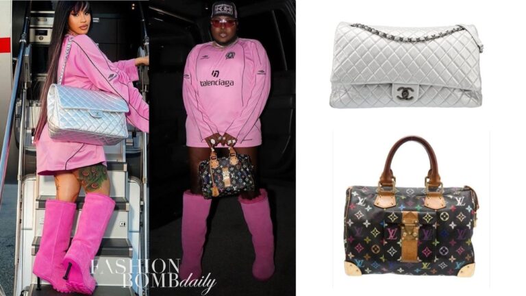 Cardi B and Saucy Santana Were Both Spied in a Pink Balenciaga Jersey with the Matching 1950 Balenciaga Alaska Boots feat image
