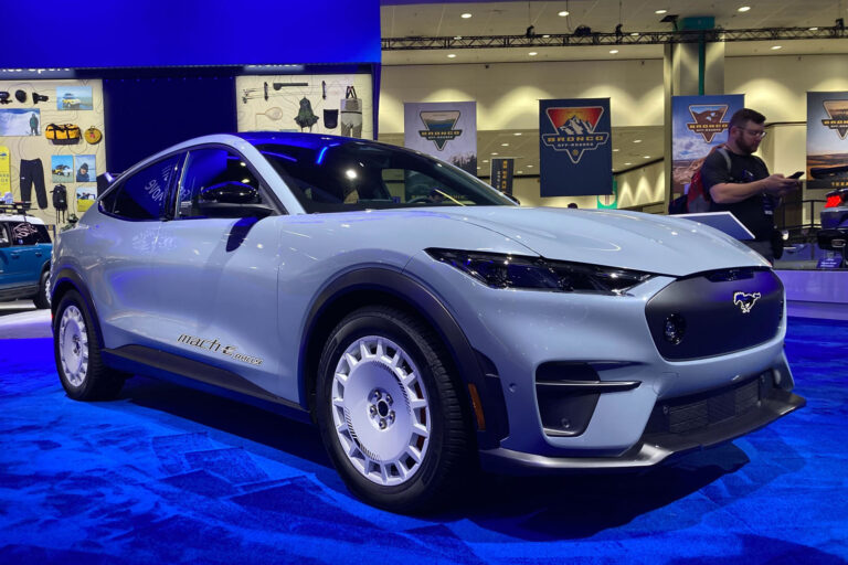 ford mustang mach e rally at la motor show front quarter