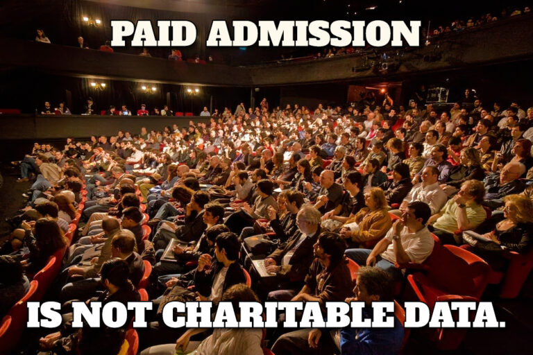 Paid admission is not charitable data