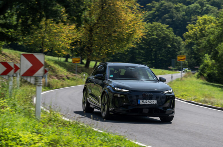 audi q6 e tron on road front 1 0