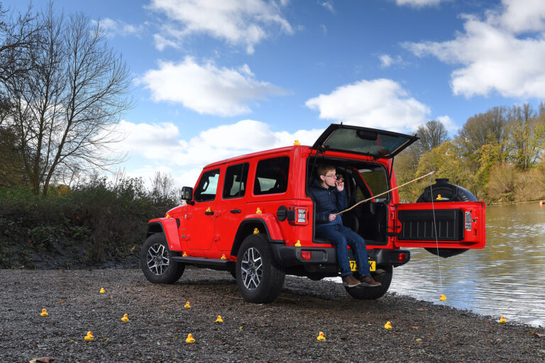 jeep duck hunting parked on the beach