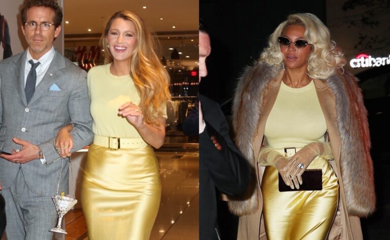 Beyonce vs. Blake Lively in Sergio Hudson Spring 2025 Yellow Top and Maxi Skirt final 21 copy