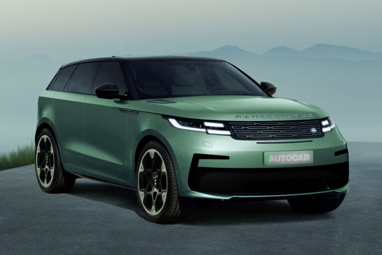 2026 range rover velar ev autocar render front quarter