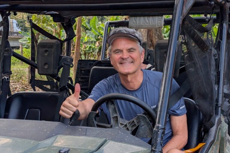 Steve Casea at Punta Cacique during construction