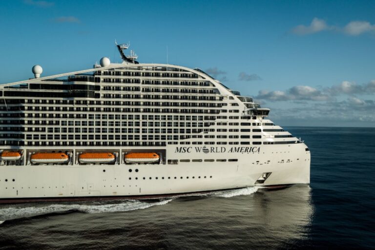 aerial view of MSC World America a new cruise ship at sea photo by Ivan Sarfatti msc cruises